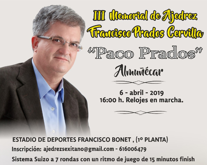 Se presenta el III Torneo de Ajedrez Memorial de Francisco Prados Cervilla-Paco Prados que se celebrar este sbado da 6